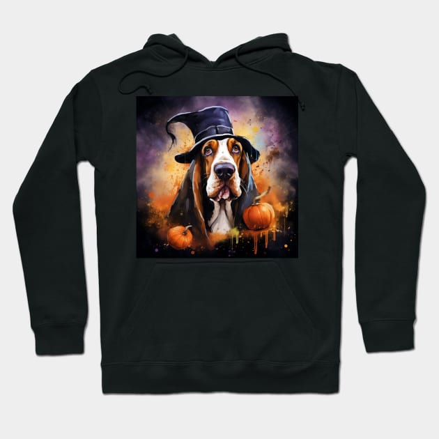 Halloween Basset hound Hoodie by NatashaCuteShop